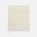 Jarin Tallboy 42"L x 20"W x 54"H White Faux Belgian Linen