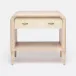 Pierre Nightstand Off-White White Washed Vintage Faux Shagreen Oak 30"L x 18"W x 28"H