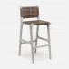 Rawley Indoor/Outdoor Bar Stool 18"Lx22"W x 42"H Flat Walnut Faux Rattan Gray Teak