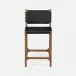 Rawley Indoor/Outdoor Counter Stool 18 in Lx20 in W x 36 in H Flat Black Faux Rattan Aged Natural Teak