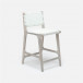 Rawley Indoor/Outdoor Counter Stool 18 in Lx20 in W x 36 in H Flat White Faux Rattan Gray Teak