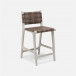 Rawley Indoor/Outdoor Counter Stool 18 in Lx20 in W x 36 in H Walnut Faux Rattan Gray Teak