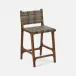 Rawley Indoor/Outdoor Counter Stool Flat Vintage Gray Aged Natural 18"W x 20"D x 36"H Faux Rattan Teak