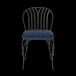 Shayne Indoor/Outdoor Dining Chair 20"W x 23"D x 36"H Ash Gray Metal Garonne Navy Marine Leather