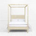 Sorin Bed Off-White Vintage Faux Shagreen Queen 85"L x 64"W x 90"H