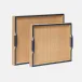 Hammet Natural/Navy Raffia/Full Grain Leather Tray XL Sq Set of Two