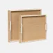 Hammet Natural/White Raffia/Full Grain Leather Tray XL Sq Set of Two