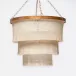 Patricia Round Chandelier 30"Dx25"H Natural Gold Coco Beads Metal