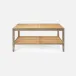 Amara Graywashed/Natural Poplar Burl/Cane Coffee Table 48"L x 48"W x 18"H