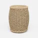 Arla Indoor/Outdoor Stool Natural 15"D x 18"H Twisted Faux Rope
