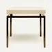 Benjamin Side Table Flat Black Steel 22"L x 22"W x 21"H Realistic Faux Shagreen Ivory