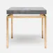 Benjamin Side Table Texturized Gold Steel 22"L x 22"W x 21"H Realistic Faux Shagreen Cool Gray