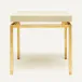 Benjamin Side Table Texturized Gold Steel 22"L x 22"W x 21"H Realistic Faux Shagreen Ivory