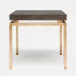 Benjamin Side Table Texturized Gold Steel 22"L x 22"W x 21"H Realistic Faux Shagreen Dark Mushroom