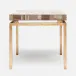 Benjamin Side Table Texturized Gold Steel 22"L x 22"W x 21"H Petrified Wood Light Mix
