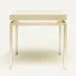 Benjamin Side Table Texturized Silver Steel 22"L x 22"W x 21"H Realistic Faux Shagreen Ivory