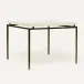 Benjamin Game Side Table Flat Black Steel 36"L x 36"W x 31"H Realistic Faux Shagreen Ivory