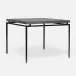 Benjamin Game Side Table Flat Black Steel 36"L x 36"W x 31"H Faux Linen Charcoal