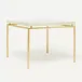 Benjamin Game Side Table Texturized Gold Steel 36"L x 36"W x 31"H Realistic Faux Shagreen Ivory