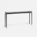 Benjamin Slim Narrow Console Flat Black Steel 48"L x 10"W x 31"H Realistic Faux Shagreen Cool Gray