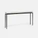 Benjamin Slim Narrow Console Flat Black Steel 48"L x 10"W x 31"H Realistic Faux Shagreen Ivory