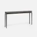 Benjamin Slim Narrow Console Flat Black Steel 48"L x 10"W x 31"H Realistic Faux Shagreen Dark Mushroom