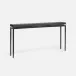 Benjamin Slim Narrow Console Flat Black Steel 48"L x 10"W x 31"H Faux Linen Charcoal