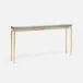 Benjamin Slim Narrow Console Texturized Gold Steel 48"L x 10"W x 31"H Realistic Faux Shagreen Cool Gray