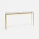 Benjamin Slim Narrow Console Texturized Gold Steel 48"L x 10"W x 31"H Realistic Faux Shagreen Ivory