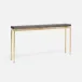 Benjamin Slim Narrow Console Texturized Gold Steel 48"L x 10"W x 31"H Realistic Faux Shagreen Dark Mushroom