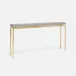 Benjamin Slim Narrow Console Texturized Gold Steel 48"L x 10"W x 31"H Realistic Faux Shagreen Sand