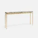 Benjamin Slim Narrow Console Texturized Gold Steel 48"L x 10"W x 31"H Shell Silver Mother of Pearl