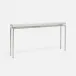 Benjamin Slim Narrow Console Texturized Silver Steel 48"L x 10"W x 31"H Realistic Faux Shagreen Ivory