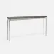 Benjamin Slim Narrow Console Texturized Silver Steel 48"L x 10"W x 31"H Realistic Faux Shagreen Dark Mushroom