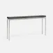 Benjamin Slim Narrow Console Texturized Silver Steel 48"L x 10"W x 31"H Faux Linen Charcoal