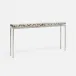 Benjamin Slim Narrow Console Texturized Silver Steel 48"L x 10"W x 31"H Shell Silver Mother of Pearl