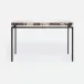 Benjamin Console Table Flat Black Steel 48"L x 18"W x 31"H Petrified Wood Dark Mix