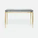 Benjamin Console Table Texturized Gold Steel 48"L x 18"W x 31"H Realistic Faux Shagreen Cool Gray