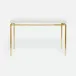 Benjamin Console Table Texturized Gold Steel 48"L x 18"W x 31"H Realistic Faux Shagreen Ivory