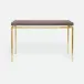 Benjamin Console Table Texturized Gold Steel 48"L x 18"W x 31"H Realistic Faux Shagreen Dark Mushroom