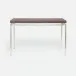 Benjamin Console Table Texturized Silver Steel 48"L x 18"W x 31"H Realistic Faux Shagreen Dark Mushroom