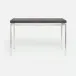 Benjamin Console Table Texturized Silver Steel 48"L x 18"W x 31"H Faux Linen Charcoal