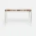 Benjamin Console Table Texturized Silver Steel 48"L x 18"W x 31"H Petrified Wood Light Mix