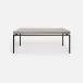 Benjamin Coffee Table Flat Black Steel 48"L x 27"W x 21"H Realistic Faux Shagreen Sand