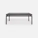 Benjamin Coffee Table Flat Black Steel 48"L x 27"W x 21"H Faux Linen Charcoal