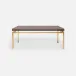 Benjamin Coffee Table Texturized Gold Steel 48"L x 27"W x 21"H Realistic Faux Shagreen Dark Mushroom