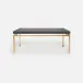 Benjamin Coffee Table Texturized Gold Steel 48"L x 27"W x 21"H Faux Linen Charcoal