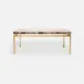 Benjamin Coffee Table Texturized Gold Steel 48"L x 27"W x 21"H Petrified Wood Light Mix