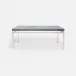 Benjamin Coffee Table Texturized Silver Steel 48"L x 27"W x 21"H Realistic Faux Shagreen Cool Gray