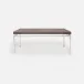 Benjamin Coffee Table Texturized Silver Steel 48"L x 27"W x 21"H Realistic Faux Shagreen Dark Mushroom